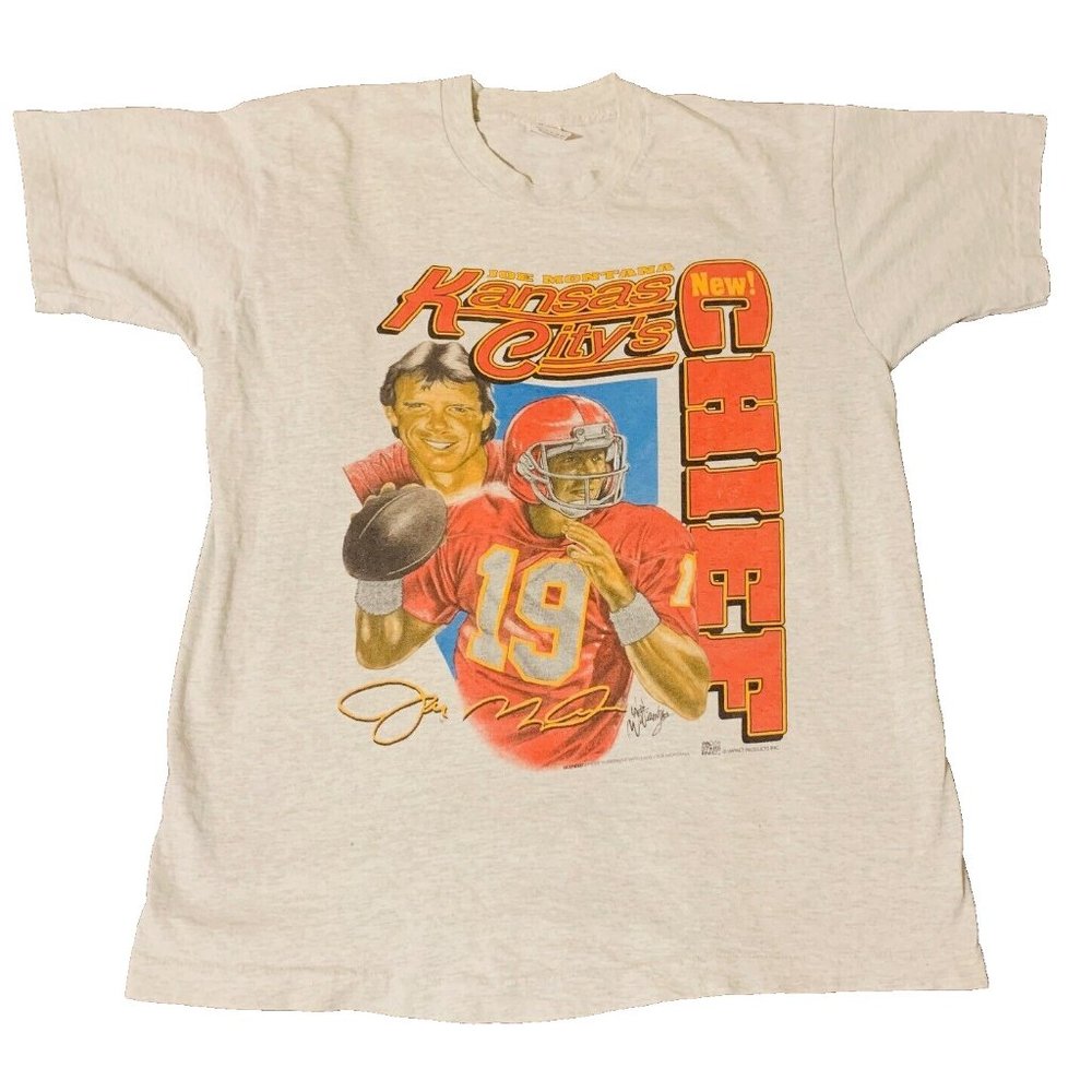Vintage Joe Montana Shirt 90s  Kansas City's New Chief KC Chiefs Men's Large